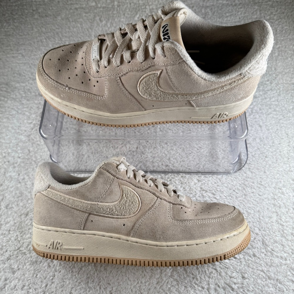 Nike Air Force 1 Low Women 8.5 Sanddrift Good Suede Fleece Shoes Sneakers